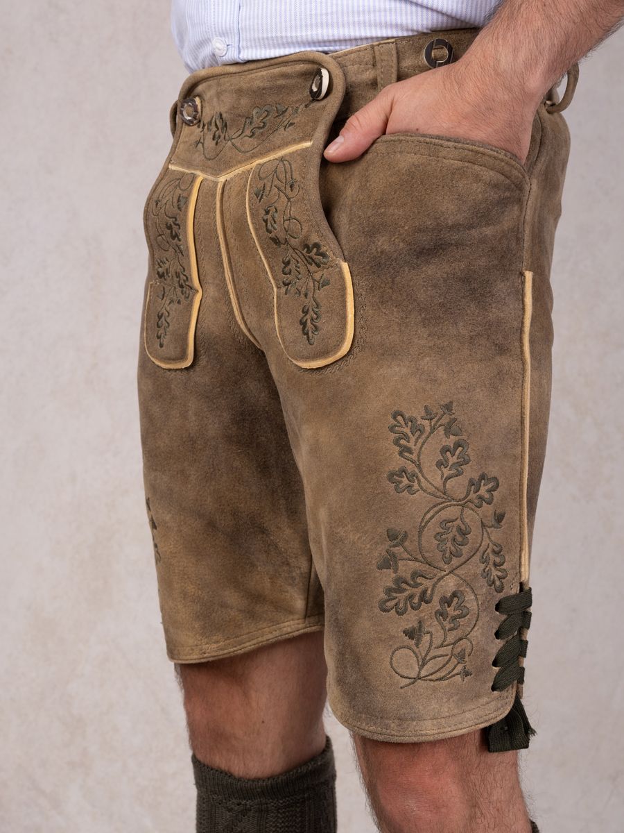 heimatgl-ck-lederhose-herzogstand-bock-olive-herren image 5
