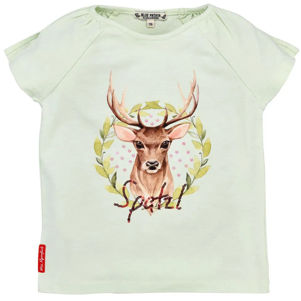 bondi-m-dchen-t-shirt-spatzl-mit-hirschprint-t-shirt-mint image 1