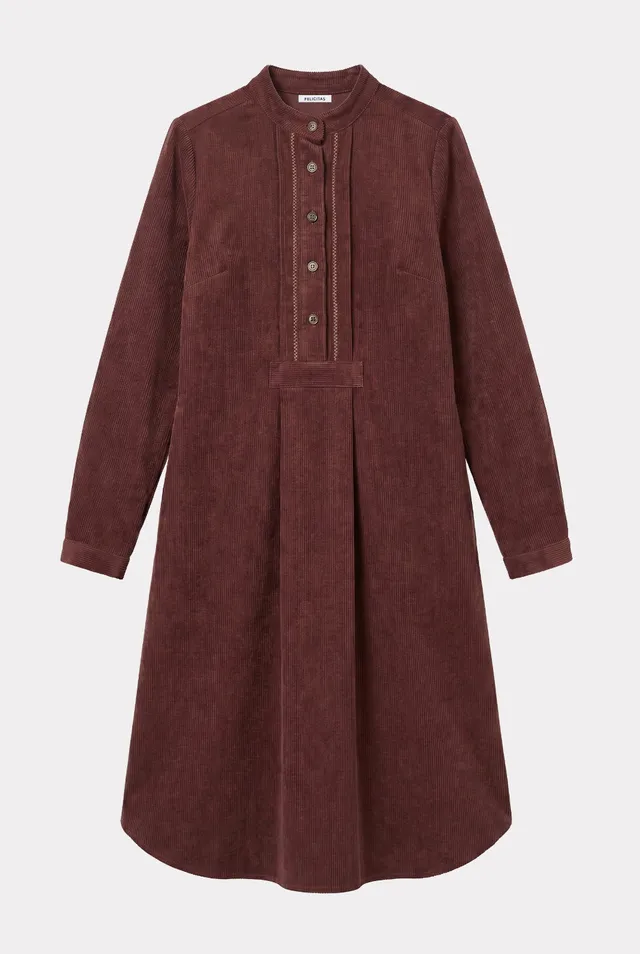 felicitas-damen-kleid-kareen-baumwoll-feincord-mit-stehkragen image 1