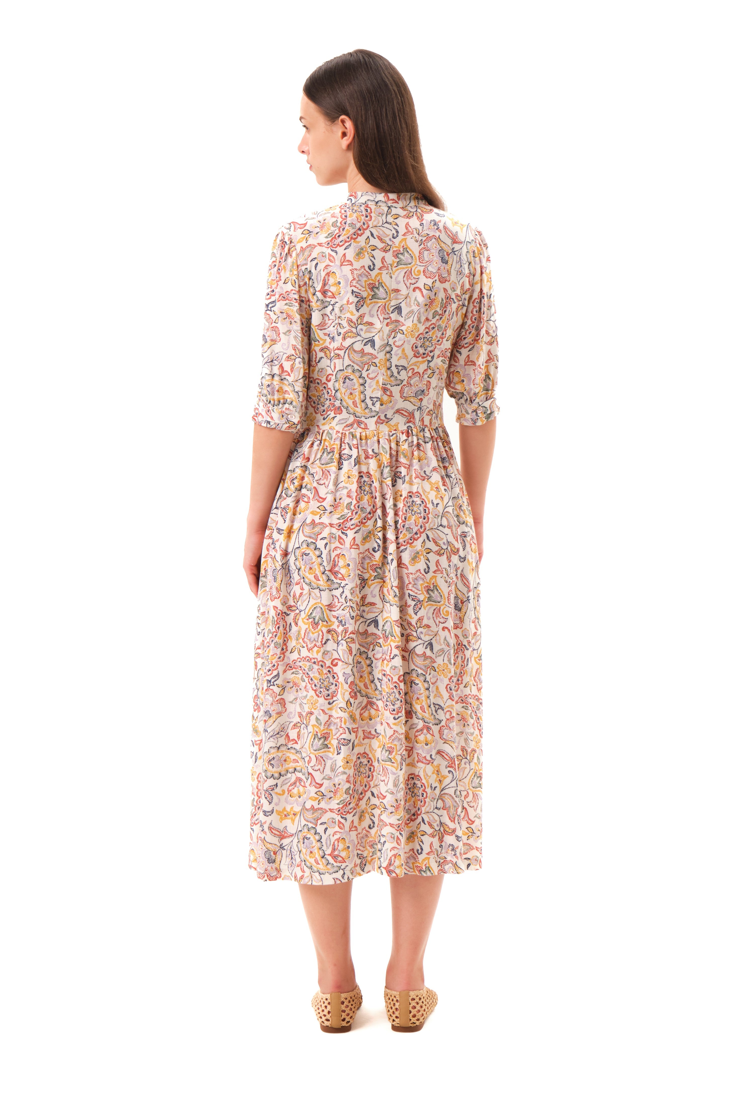 felicitas-damen-kleid-kordelia-leinen-viskose-kleid-mit-stehkragen image 2