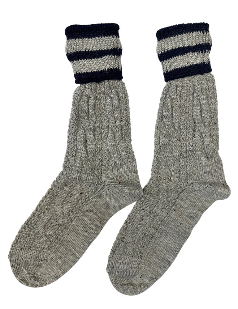 trachtenland-trachten-umschlagsocken-zopfmuster-nuss-marine-herren image 2