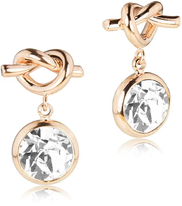 luisia-ohrringe-mit-knoten-und-premium-kristall-rosegold-crystal image 1