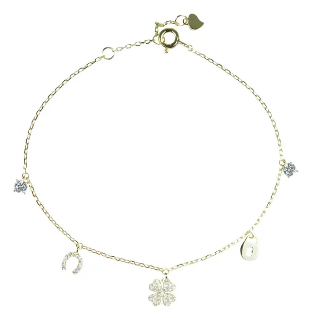 trachtenland-luisia-vergoldetes-damen-armband-mit-gl-cksbringern-925-silber-zirk image 1