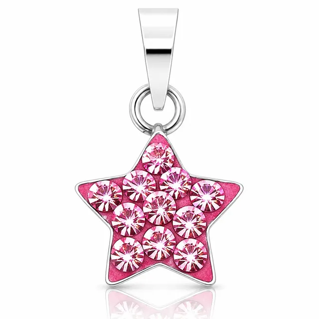 luisia-kettenanh-nger-stern-mit-swarovski-kristallen-rosa-925-silber image 1