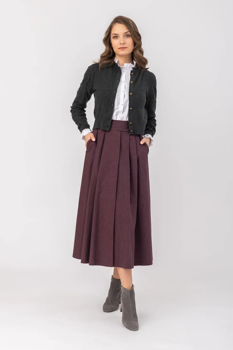 felicitas-rada-damen-rock-aus-baumwoll-cord-mit-falten image 1