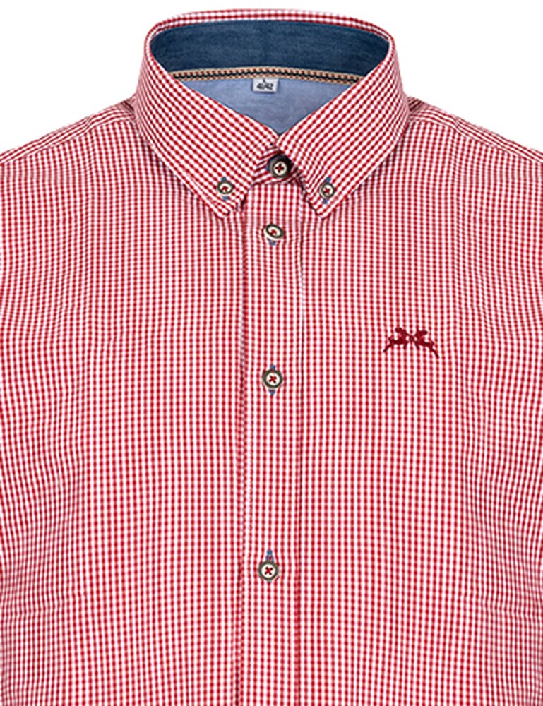 maddox-kariertes-herren-trachtenhemd-hemd-47-rot image 3