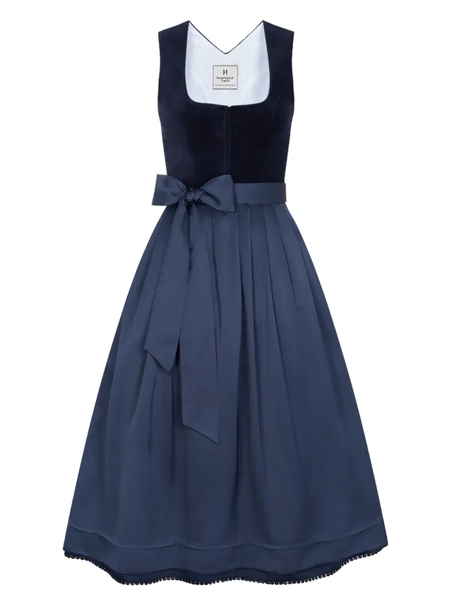 heimatgl-ck-dirndl-emma-samtdirndl-marine-mit-bommelborte image 1