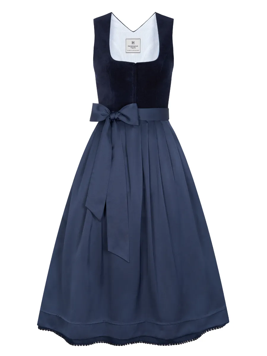 heimatgl-ck-dirndl-emma-samtdirndl-marine-mit-bommelborte image 1