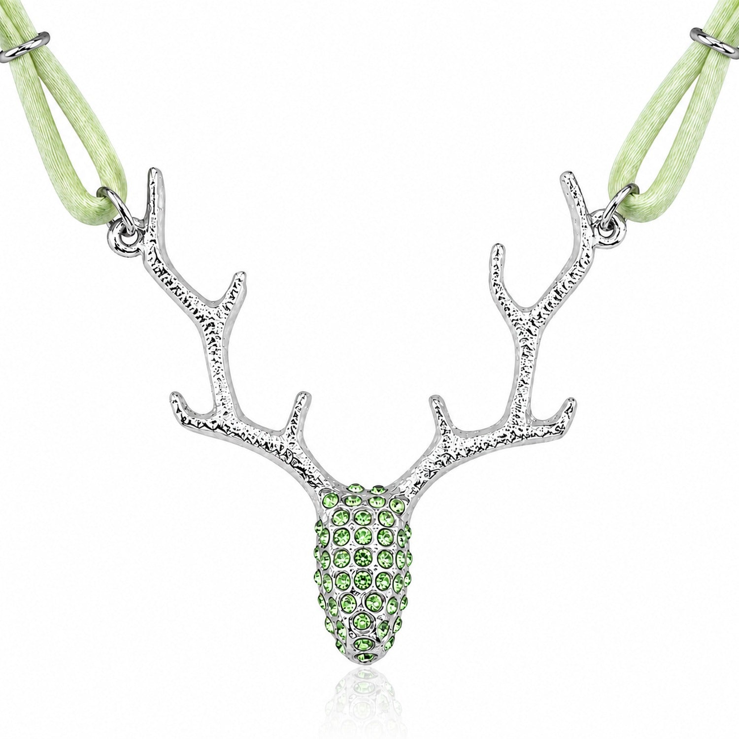 luisia-halskette-nicola-mit-kristallen-von-swarovski-lindgr-n-hirschkopf image 1