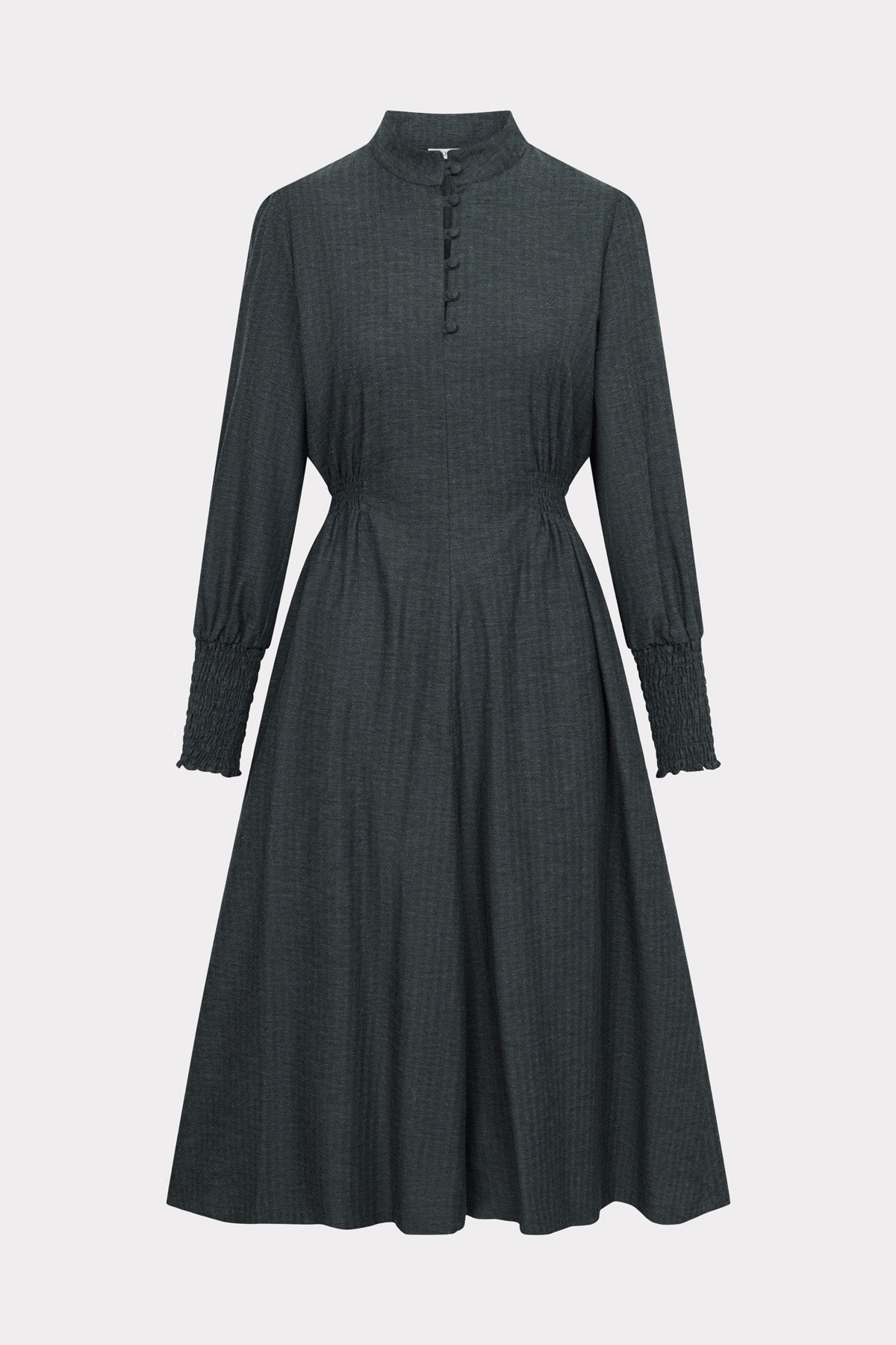 felicitas-kaylie-damen-flanellkleid-langarm-mit-smok-taille image 1