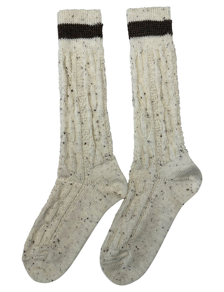 trachtenland-trachten-shopper-socken-zopfmuster-beige-braun image 2
