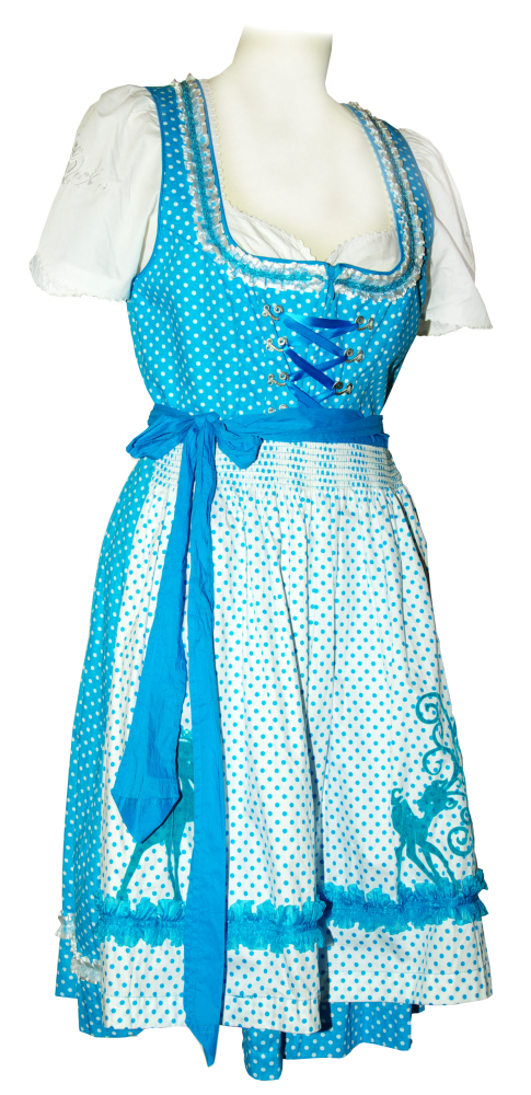 trachten-benkert-kristina-dirndl-t-rkis-wei-gepunktet image 1