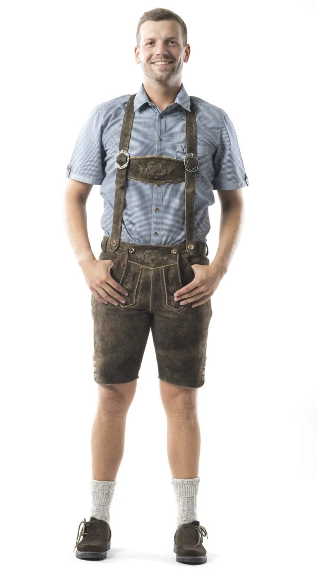 n-bler-trachtenhemd-herren-ein-de-kurzarm-blau-wei-kariert image 1