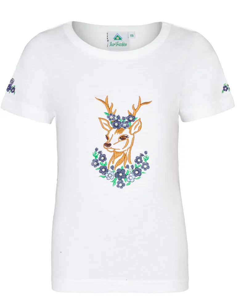 trachtenland-isar-trachten-m-dchen-t-shirt-reh-mit-stickerei-52765-wei-blau image 1