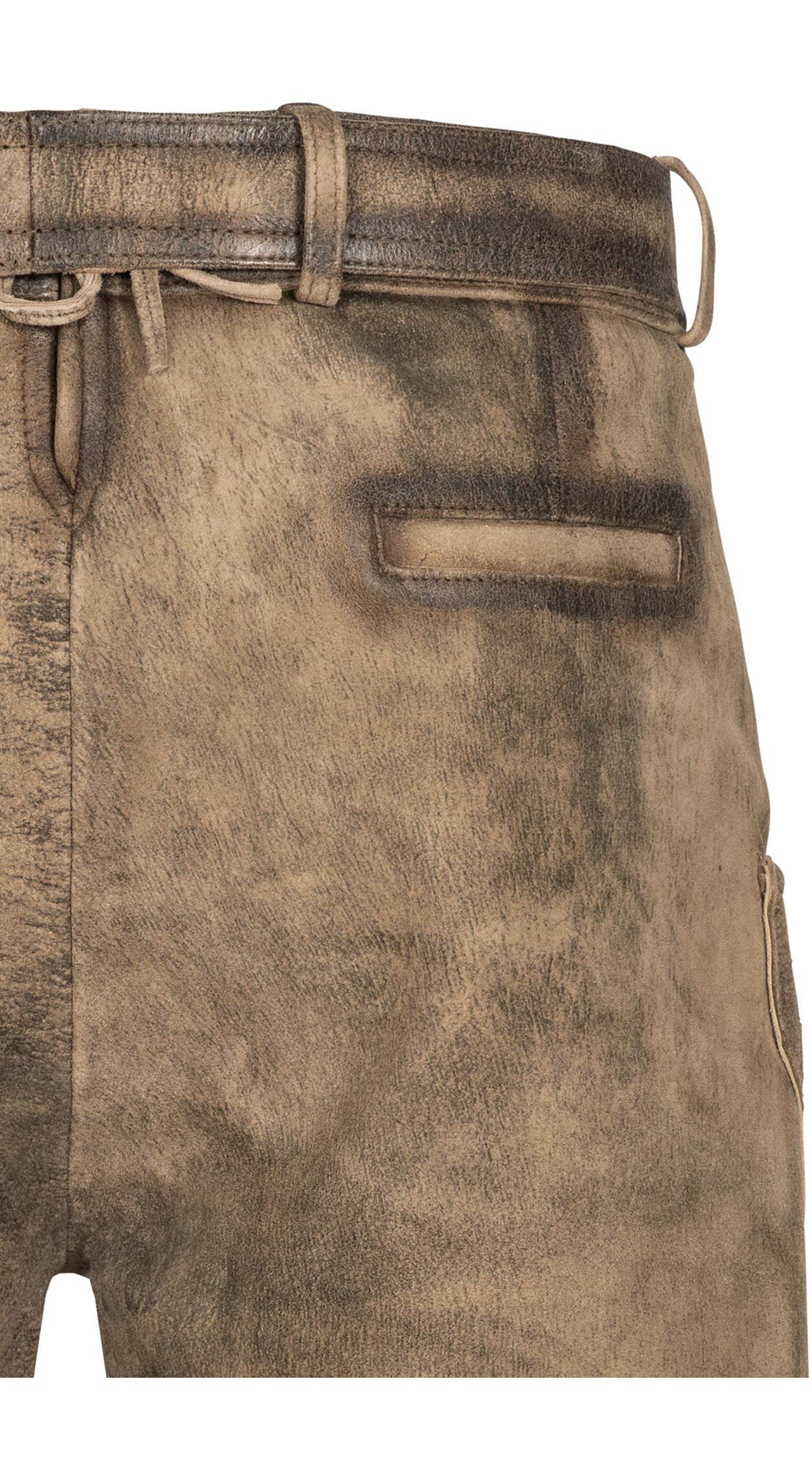 n-bler-lederhose-kurz-edmund-braun-ziegenleder-stickerei image 7