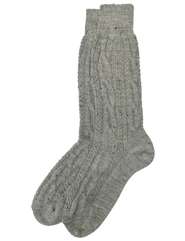 trachtenland-trachten-shopper-socken-mit-zopfmuster-nussbraun-meliert-herren image 1