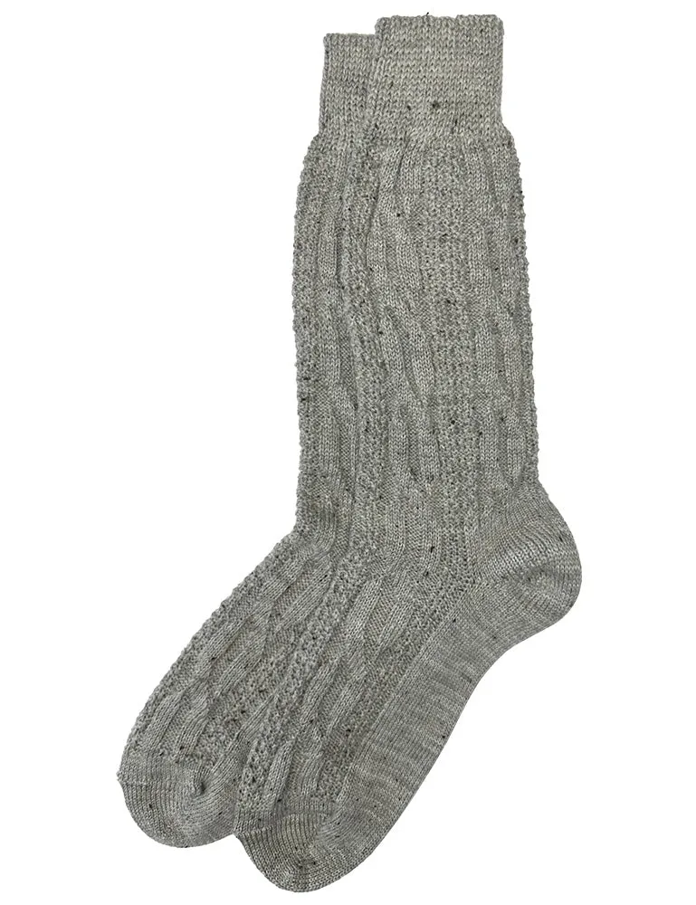 trachtenland-trachten-shopper-socken-mit-zopfmuster-nussbraun-meliert-herren image 1