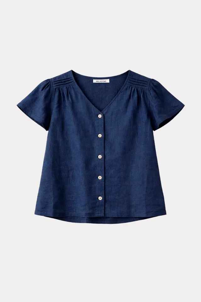 felicitas-damen-bluse-bina-leinen-viskose-v-ausschnitt image 1