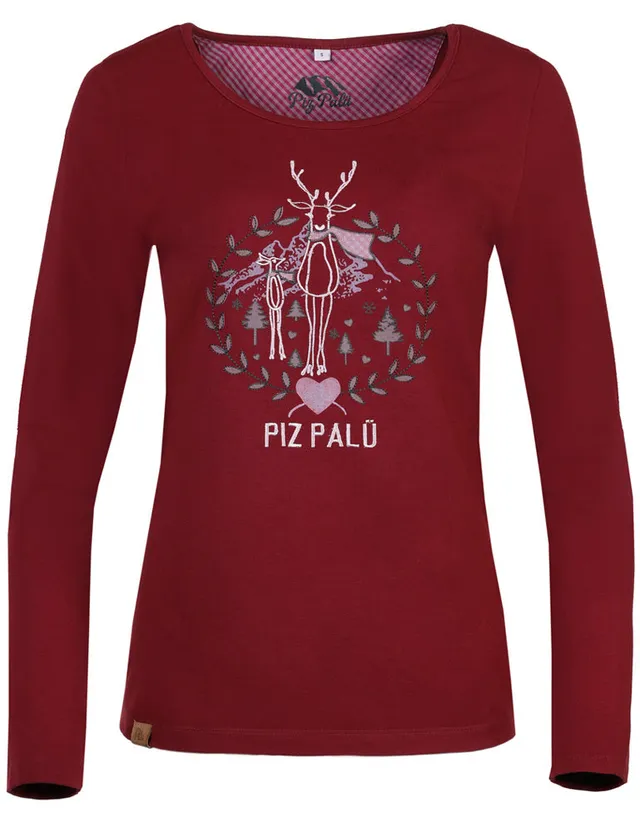 trachtenland-piz-pal-damen-langarmshirt-gerach-010025-hirsch-stickerei-dunkelrot image 1