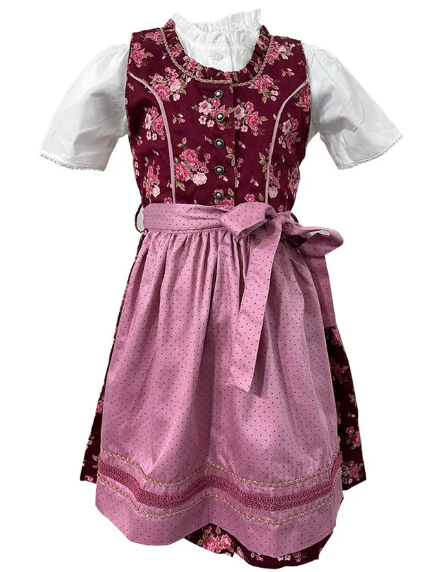 isar-trachten-kinder-dirndl-emma-3-tlg-63102-beere-rosa-inkl-bluse image 1
