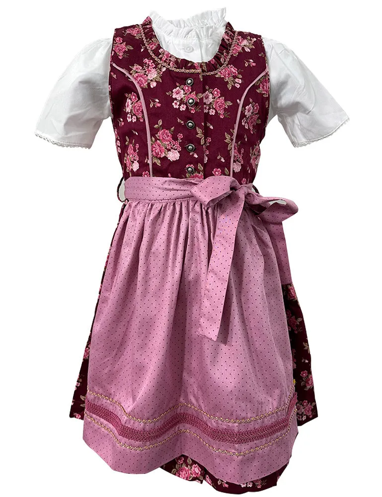 isar-trachten-kinder-dirndl-emma-3-tlg-63102-beere-rosa-inkl-bluse image 1