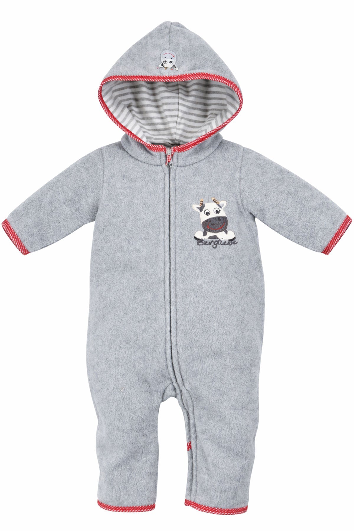 trachtenland-bondi-baby-fleece-overall-kuh-93665-grau-strampler image 1