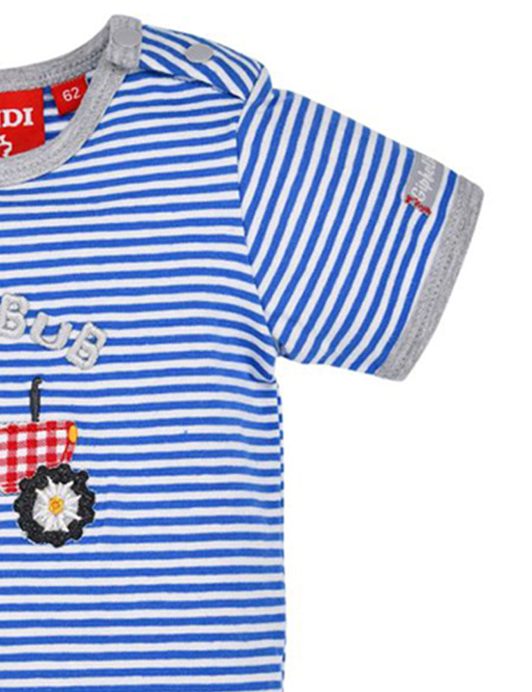bondi-baby-kurzarm-body-traktor-91527-blau-wei image 3