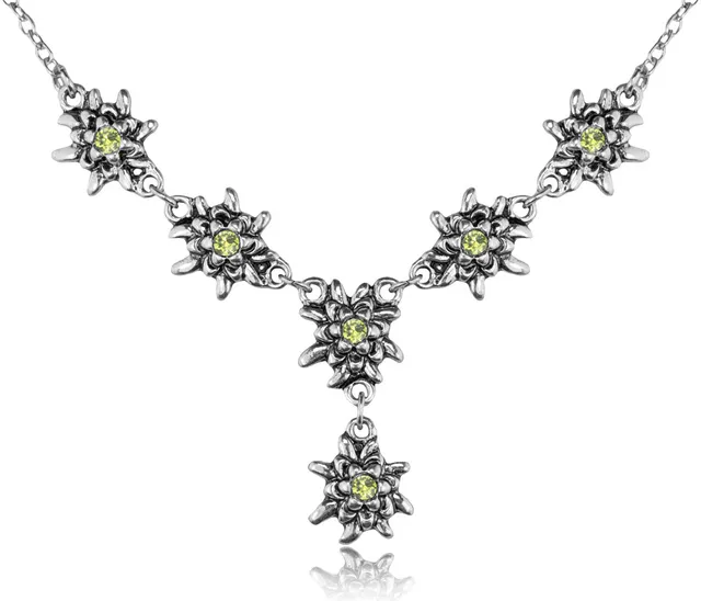 trachtenland-luisia-edelwei-collier-emilia-peridot-apfelgr-n image 1