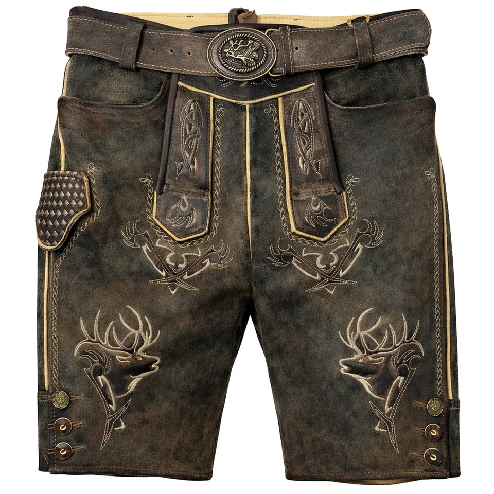 trachtenland-maddox-kurze-lederhose-urgsee-mit-hirschstickerei-antik-coffee image 1