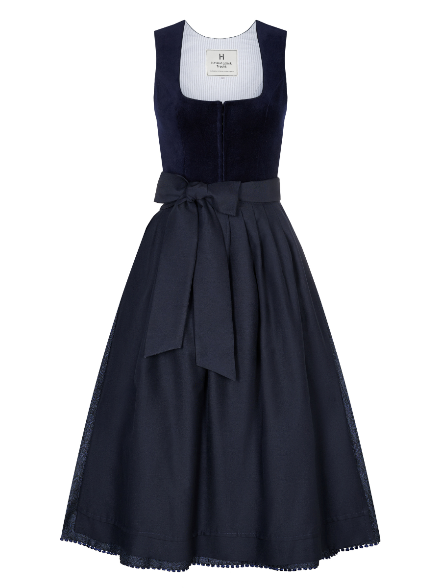 heimatgl-ck-dirndl-tilda-marine-samtmieder-midi image 1