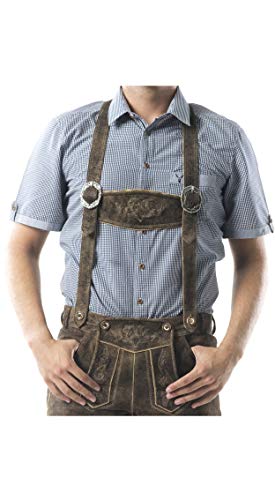 n-bler-trachtenhemd-herren-ein-de-kurzarm-blau-wei-kariert image 8
