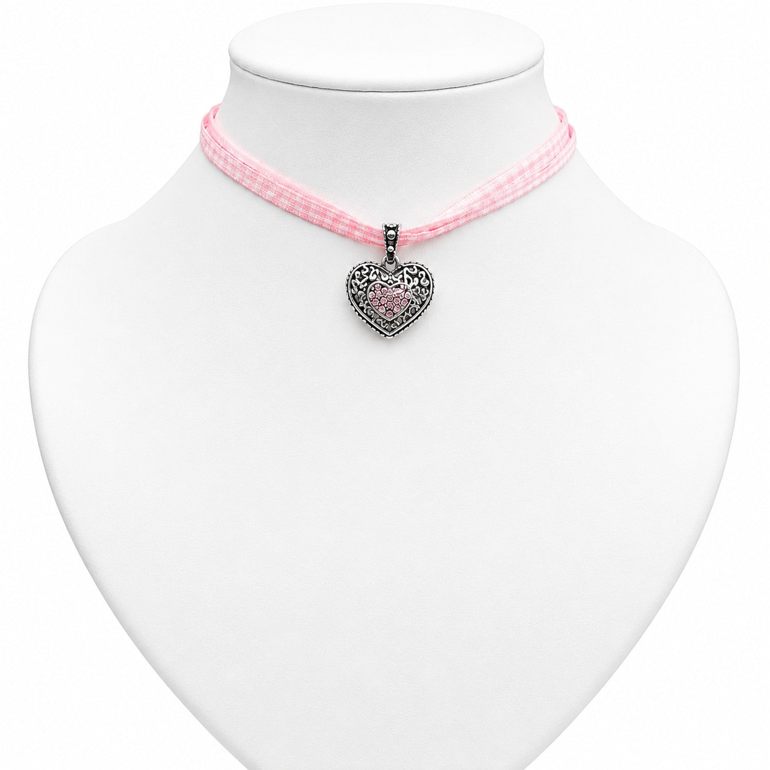 trachtenland-luisia-kinder-halskette-kariert-mit-herz-swarovski-rosa image 6