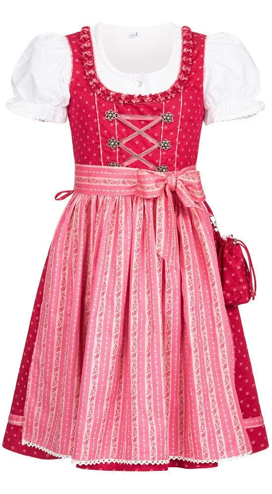 n-bler-kinderdirndl-diana-3-tlg-beere-mit-blumenmuster-bluse-rosa-sch-rze image 1