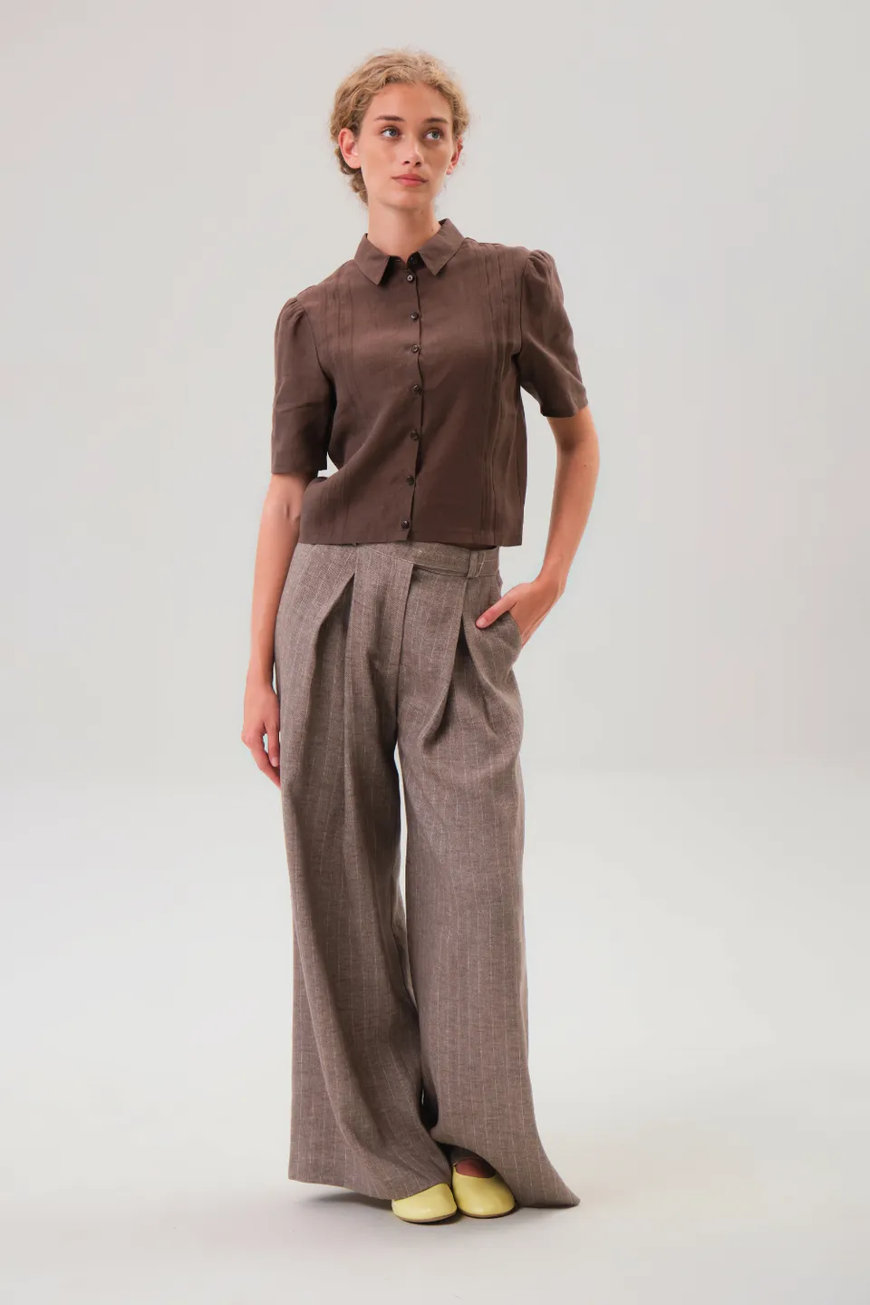 felicitas-hose-henrike-damen-leinen-stretch-nadelstreif image 1