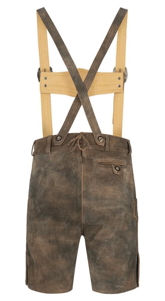 n-bler-bertl-herren-lederhose-kurz-kalbsleder-torf-braun image 3