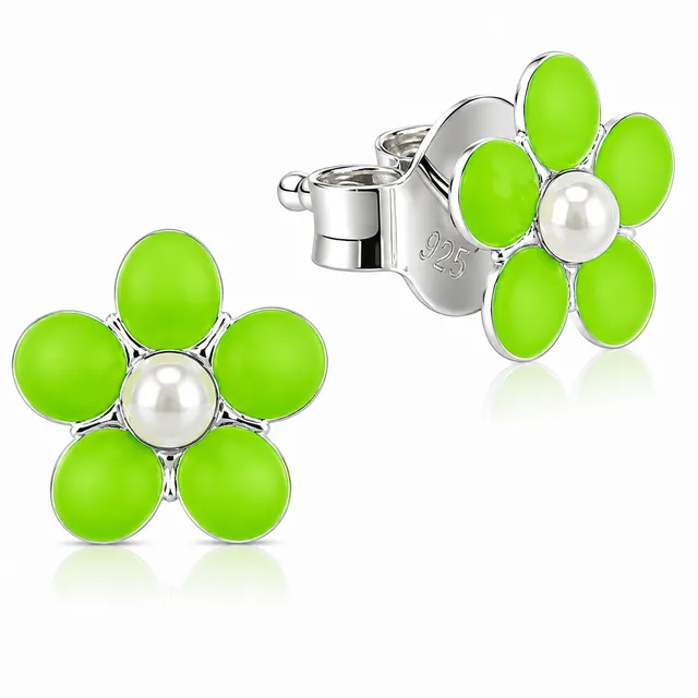 luisia-ohrstecker-blume-925-sterling-silber-hellgr-n image 1