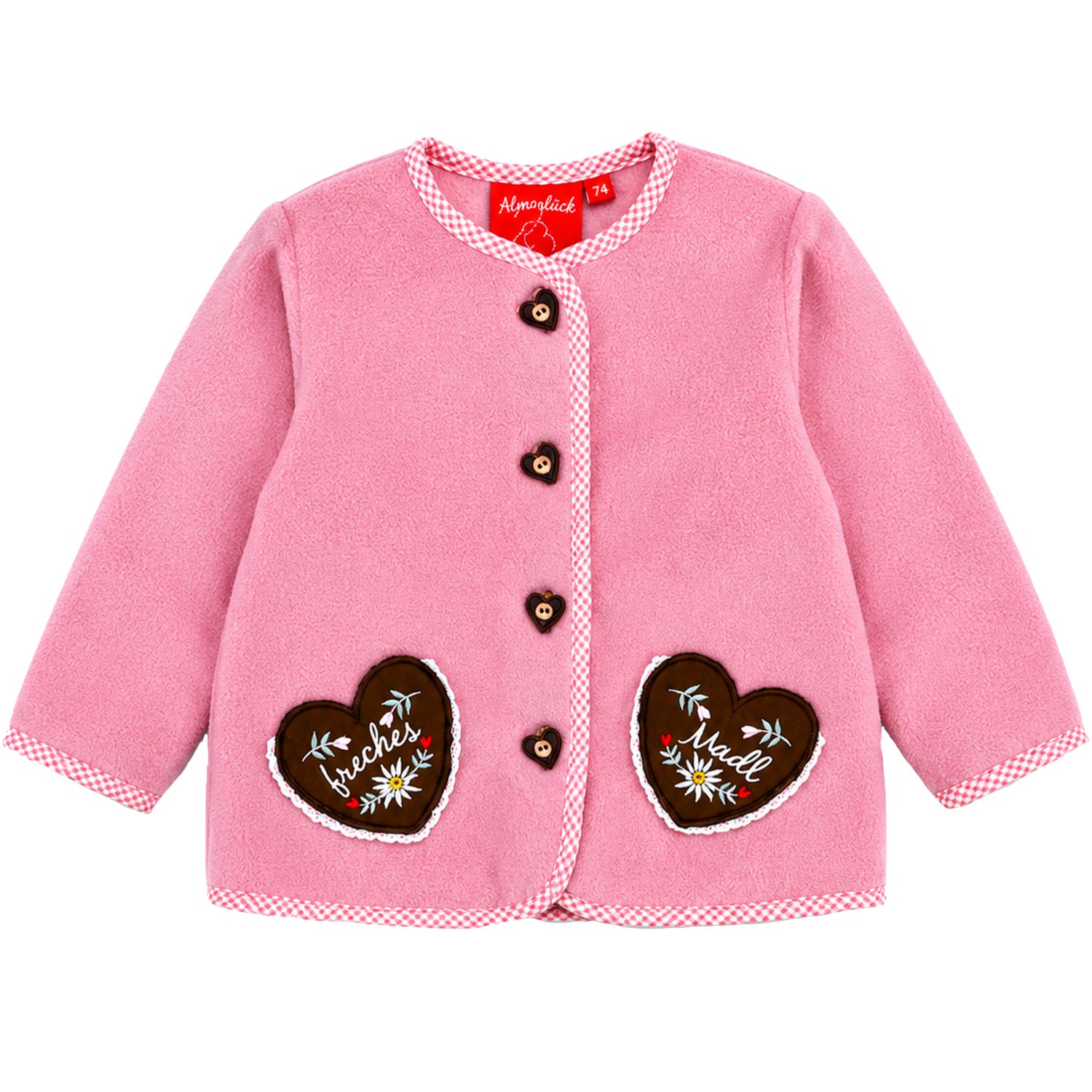 bondi-baby-m-dchen-fleecejacke-freches-madl-86851-old-rose image 1