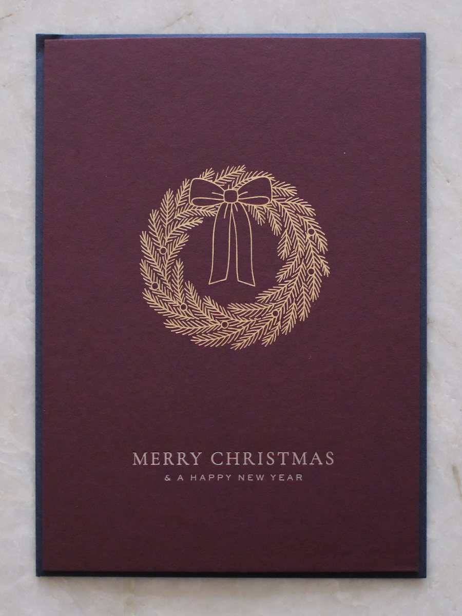 heimatgl-ck-weihnachtskarte-kranz-dunkelrot-gold image 1