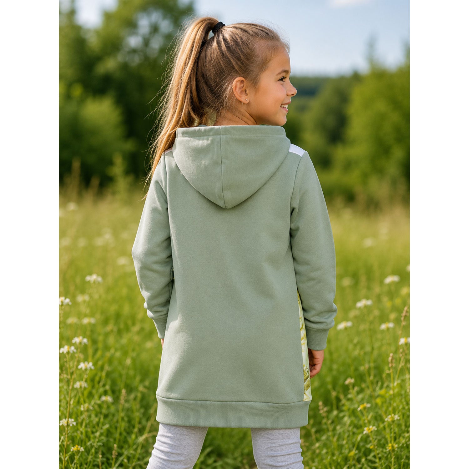 bondi-m-dchen-kapuzenkleid-hoodiekleid-horse-love-36215-oliv-gr-n image 4