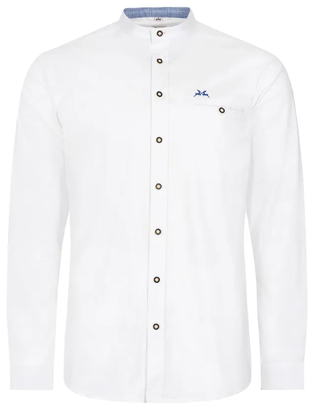 trachtenland-maddox-trachtenhemd-uni-stehkragen-hemd-43-wei-blau image 1