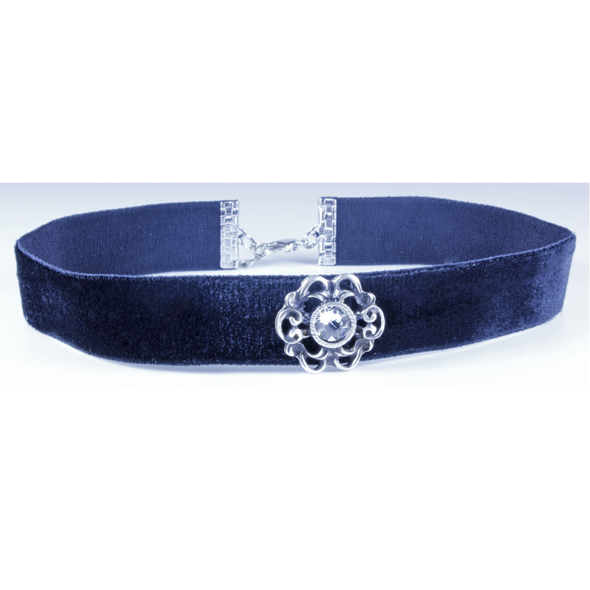 luisia-samt-kropfband-annina-mit-ornament-und-kristall-dunkelblau image 4