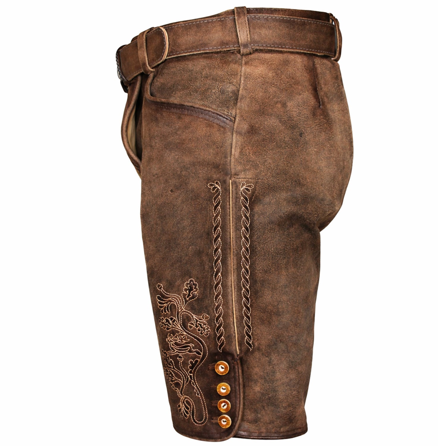 maddox-kurze-herren-lederhose-horn-mit-g-rtel-antik-w-stein image 5