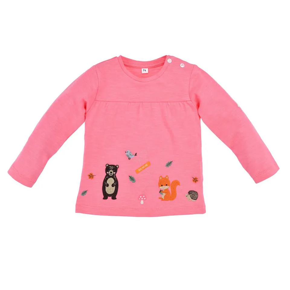 bondi-baby-m-dchen-langarmshirt-waldtiere-86662-candy-rosa image 1