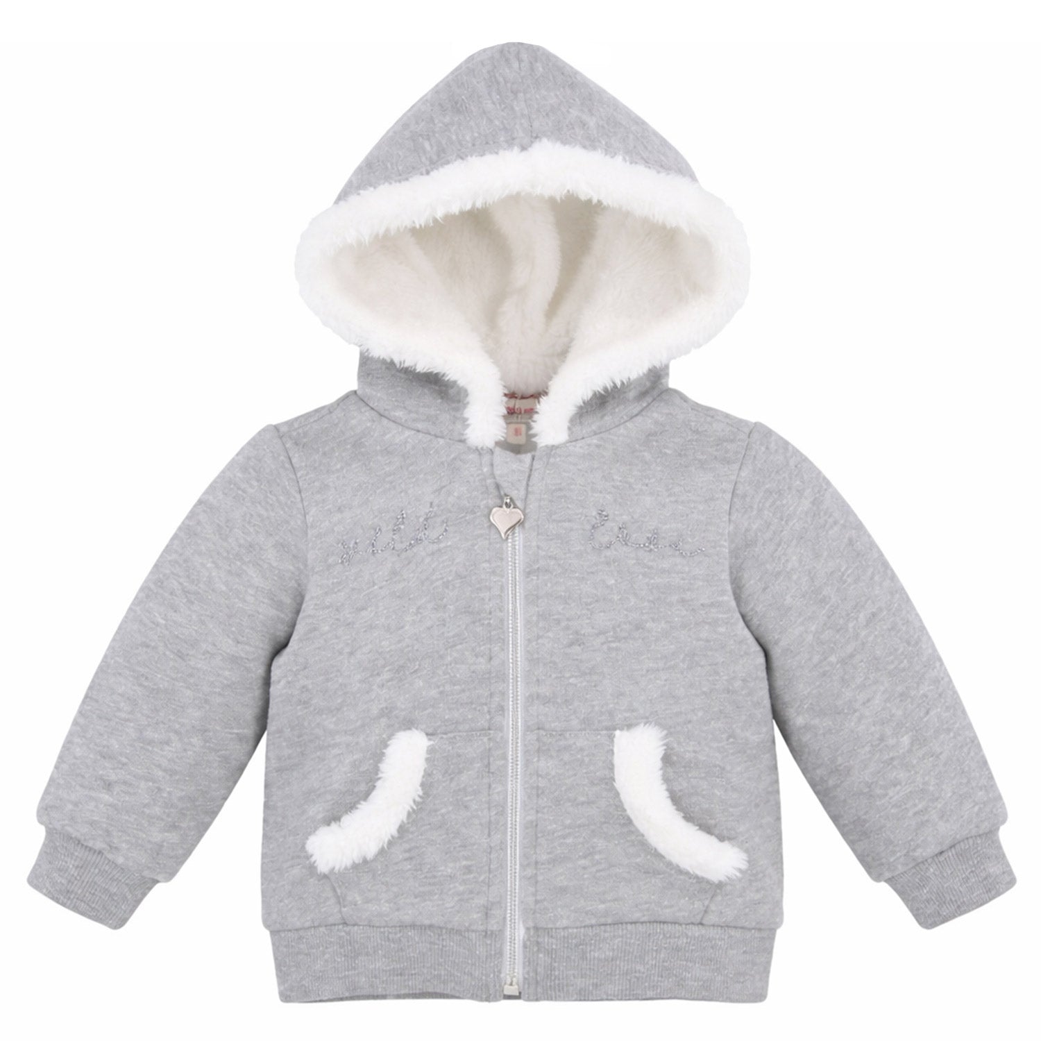 bondi-baby-m-dchen-kapuzenjacke-wild-love-86633-grey-melange image 1