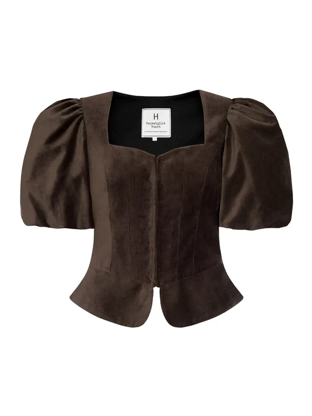 heimatgl-ck-samtmieder-adelina-braun-mit-puff-rmeln image 1