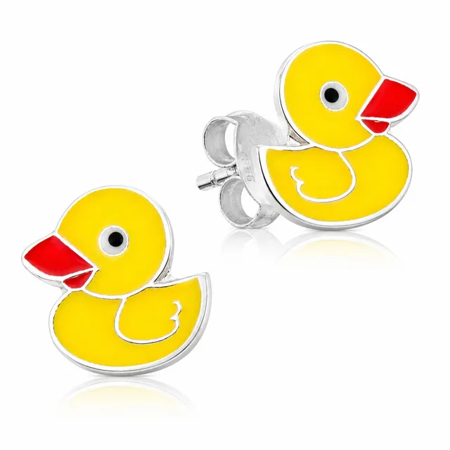 luisia-ohrstecker-kinder-gelbe-ente-925-silber image 1