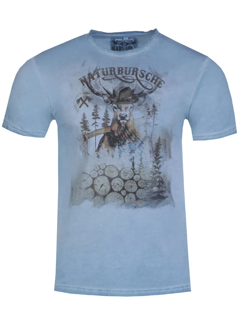 marjo-herren-trachtenshirt-guido-hirschmotiv-donaublau image 1