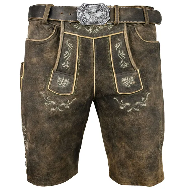 trachtenland-maddox-kurze-herren-lederhose-amberg-mit-g-rtel-nappalan-humus image 1