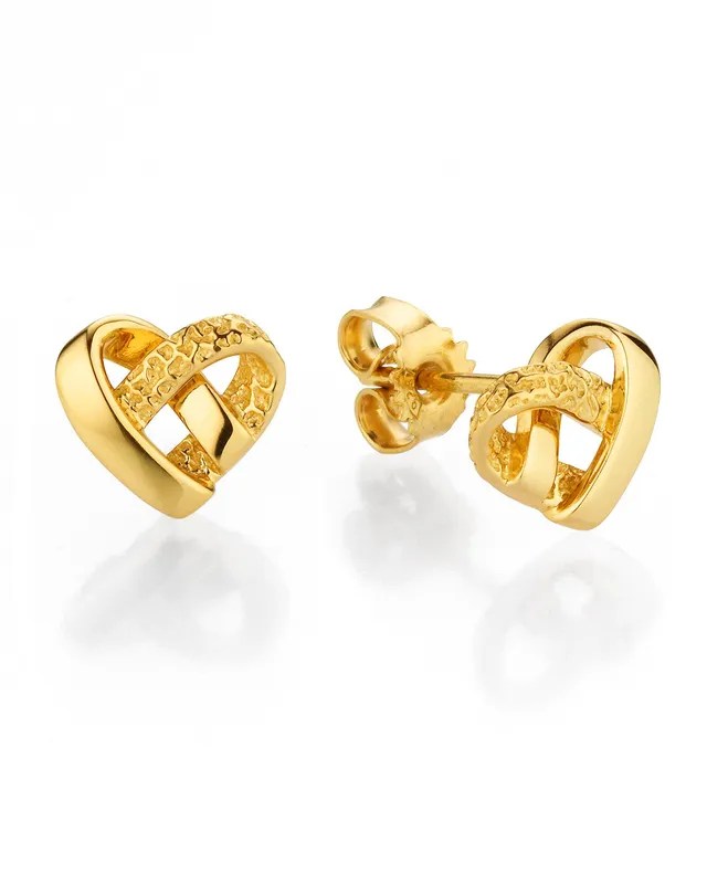 heimatgl-ck-ohrstecker-maisie-braided-heart-gold image 1