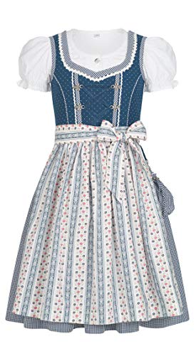 n-bler-kinderdirndl-tanja-3-teilig-blau-karo-punkt-blumen image 6